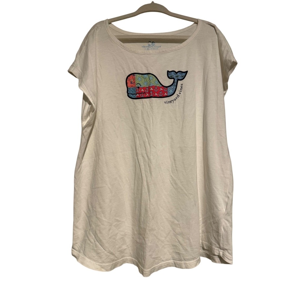 Vineyard Vines Kids White Whale Graphic T Shirt Size L 14 Pima Cotton